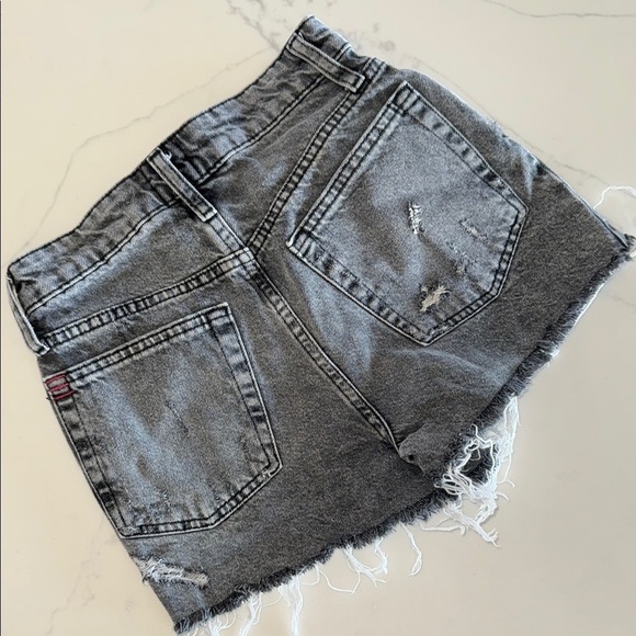 BDG Women's Distressed Summer Cutoff Grey Denim Shorts - Picture 3 of 7